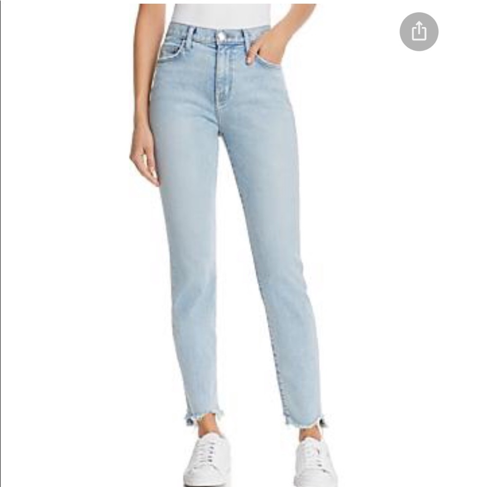 Current/Elliott High-Rise Raw Ankle Skinny Jeans